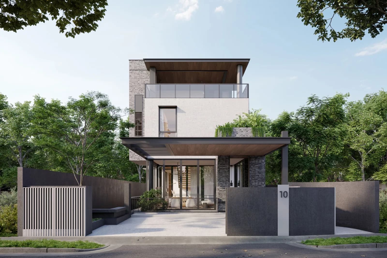 Raglan Grove detached house facade taking shape